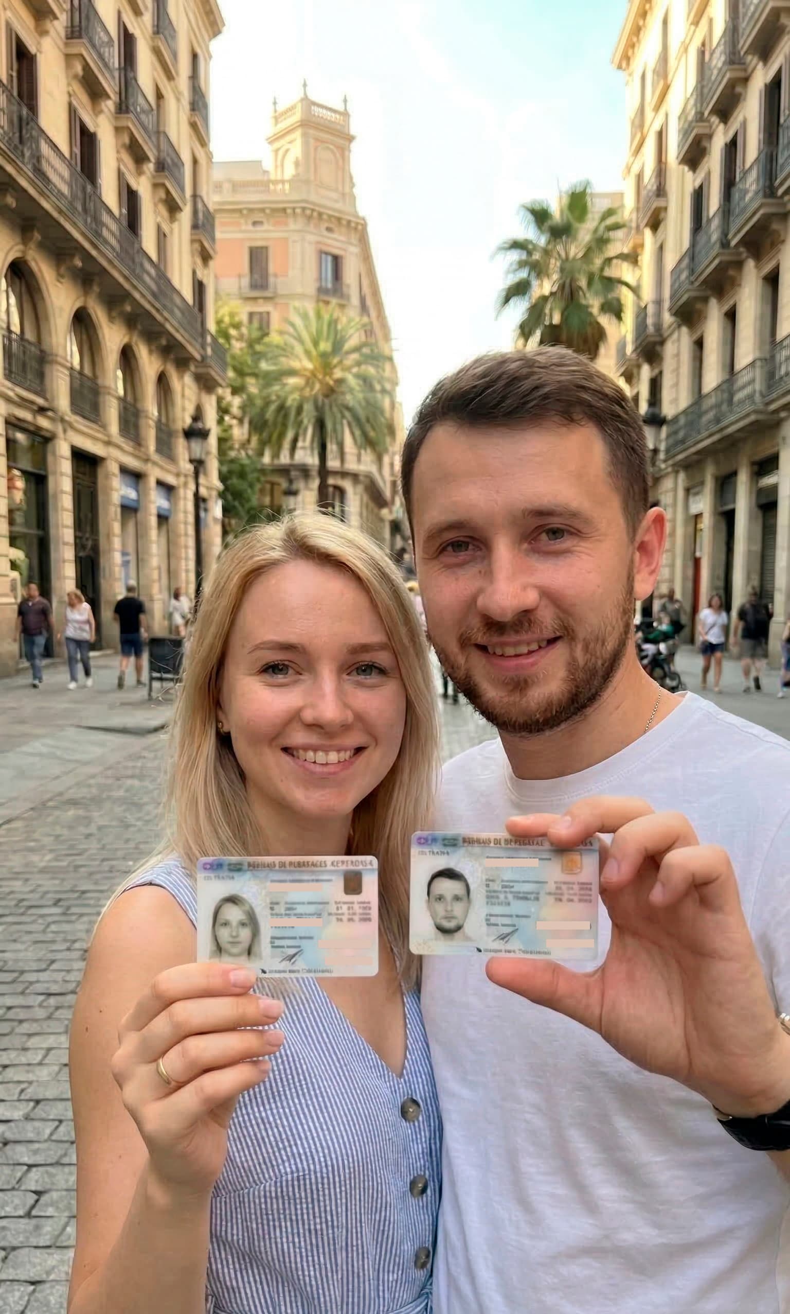 Пара с картами резидента Испании